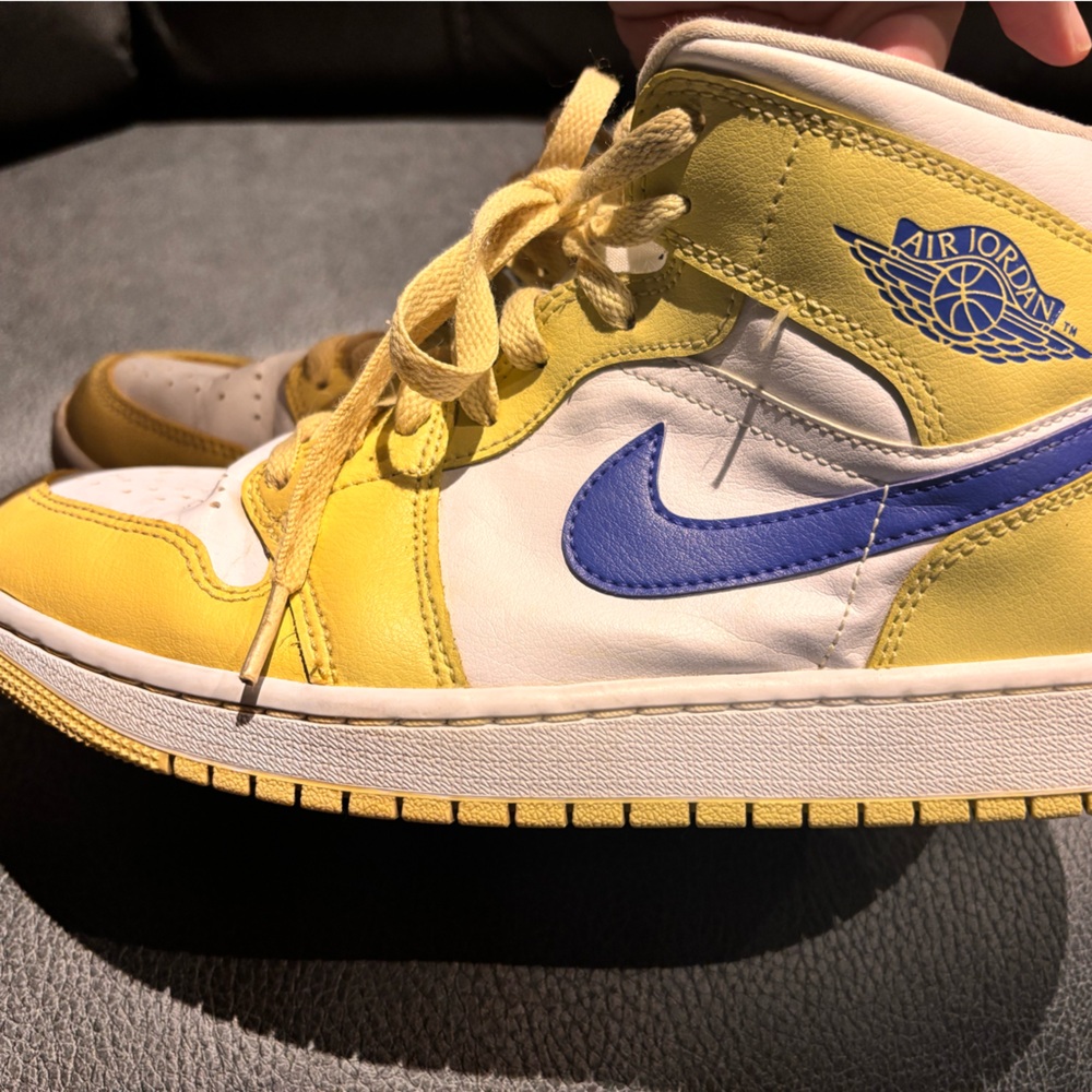 Nike Air Jordan Yellow and Blue Women's Shoes